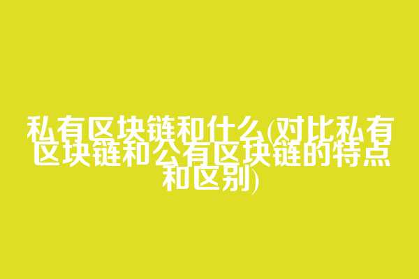 私有区块链和什么(对比私有区块链和公有区块链的特点和区别)
