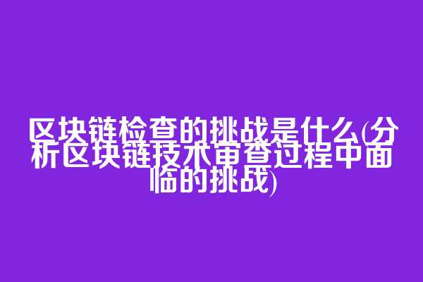 区块链检查的挑战是什么(分析区块链技术审查过程中面临的挑战)