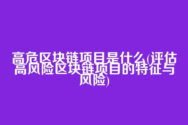 高危区块链项目是什么(评估高风险区块链项目的特征与风险)