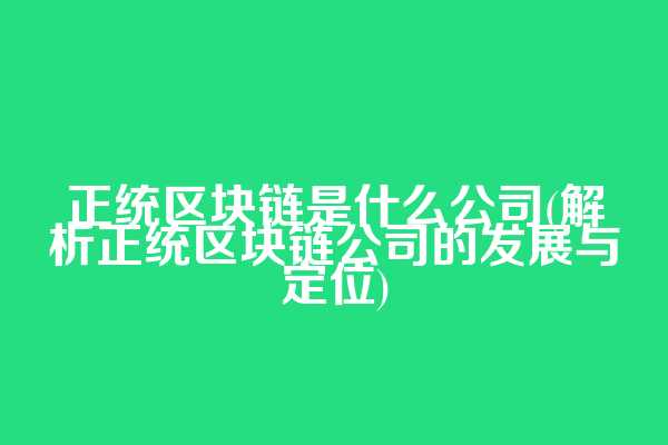 正统区块链是什么公司(解析正统区块链公司的发展与定位)