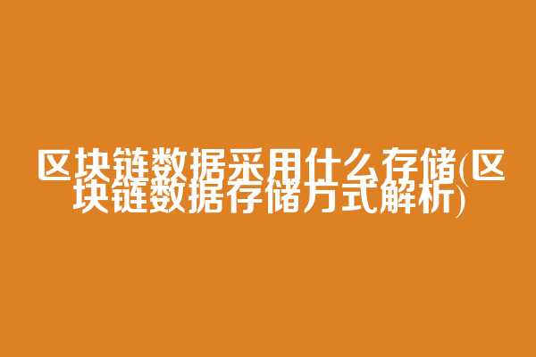 区块链数据采用什么存储(区块链数据存储方式解析)