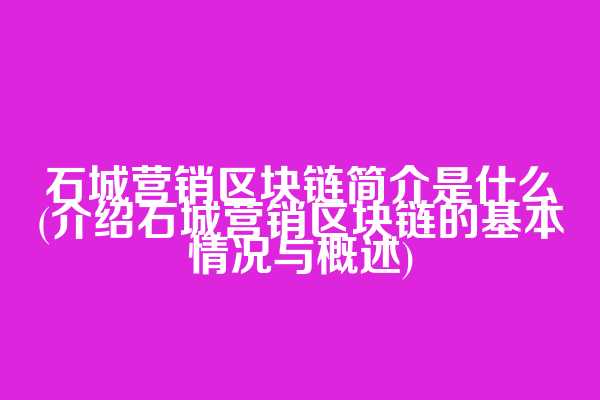 石城营销区块链简介是什么(介绍石城营销区块链的基本情况与概述)