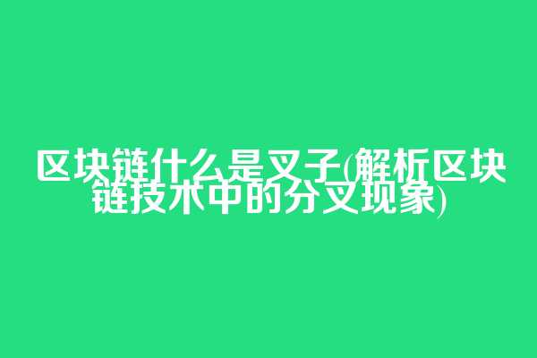 区块链什么是叉子(解析区块链技术中的分叉现象)