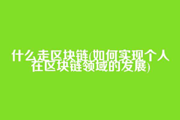 什么走区块链(如何实现个人在区块链领域的发展)