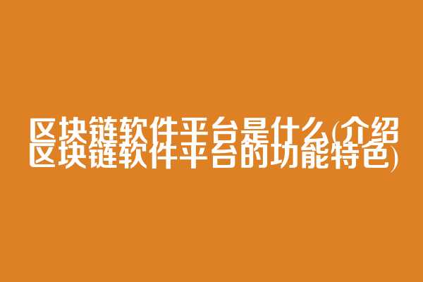 区块链软件平台是什么(介绍区块链软件平台的功能特色)