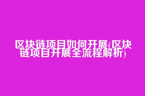 区块链项目如何开展(区块链项目开展全流程解析)