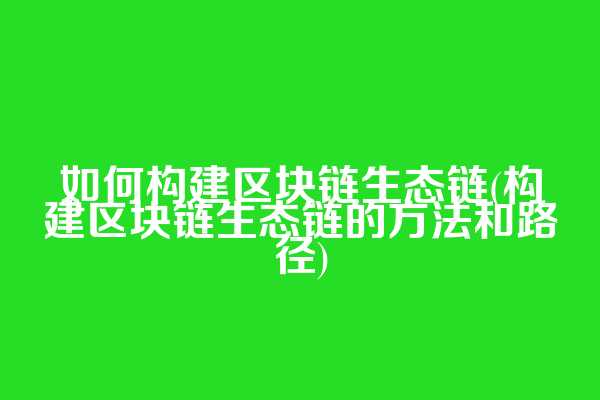 如何构建区块链生态链(构建区块链生态链的方法和路径)