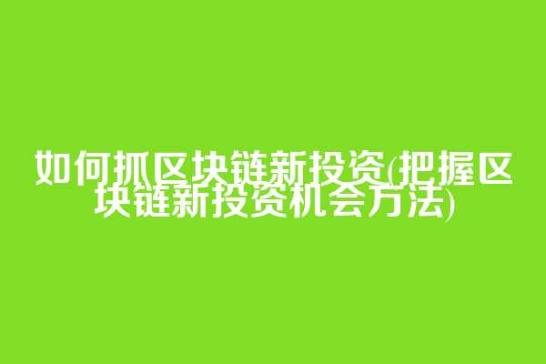 如何抓区块链新投资(把握区块链新投资机会方法)