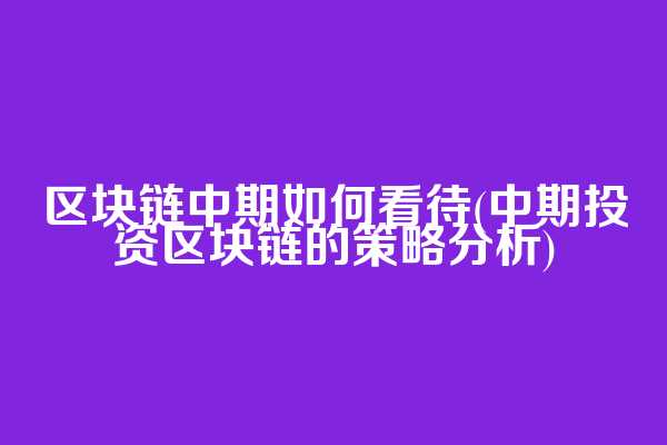 区块链中期如何看待(中期投资区块链的策略分析)  第1张