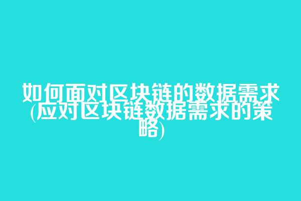 如何面对区块链的数据需求(应对区块链数据需求的策略)