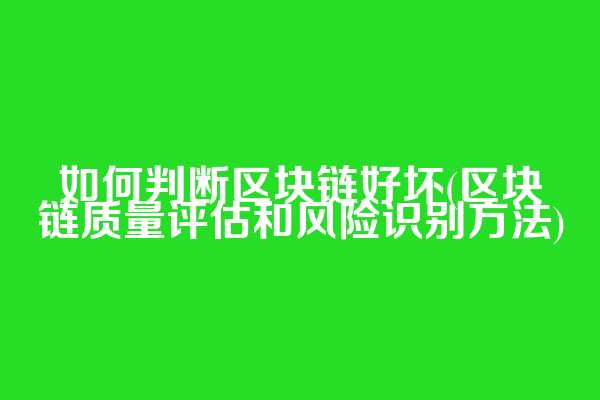 如何判断区块链好坏(区块链质量评估和风险识别方法)