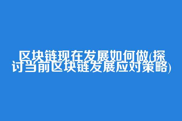 区块链现在发展如何做(探讨当前区块链发展应对策略)