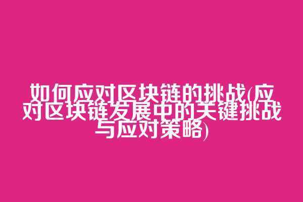如何应对区块链的挑战(应对区块链发展中的关键挑战与应对策略)
