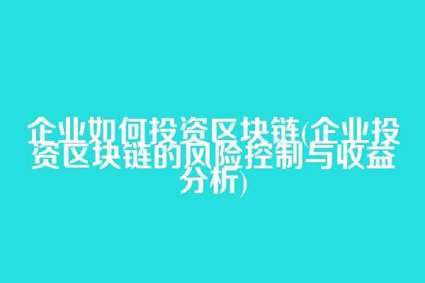企业如何投资区块链(企业投资区块链的风险控制与收益分析)