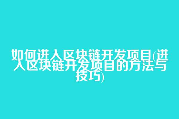 如何进入区块链开发项目(进入区块链开发项目的方法与技巧)