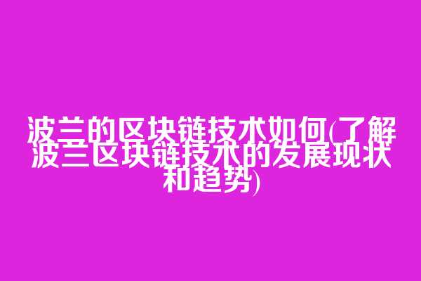 波兰的区块链技术如何(了解波兰区块链技术的发展现状和趋势)
