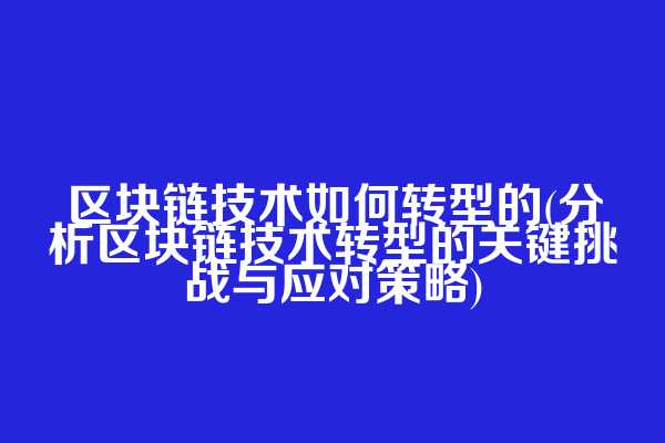 区块链技术如何转型的(分析区块链技术转型的关键挑战与应对策略)