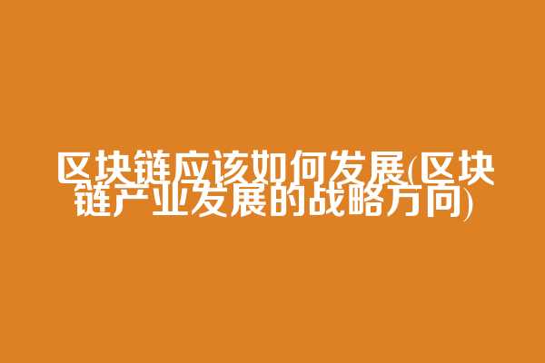 区块链应该如何发展(区块链产业发展的战略方向)