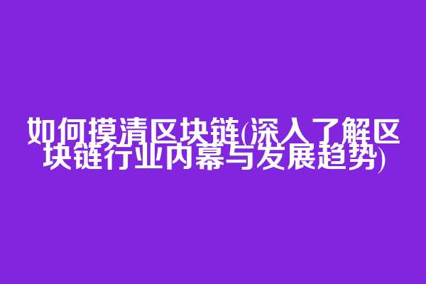 如何摸清区块链(深入了解区块链行业内幕与发展趋势)