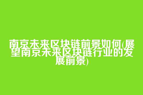 南京未来区块链前景如何(展望南京未来区块链行业的发展前景)