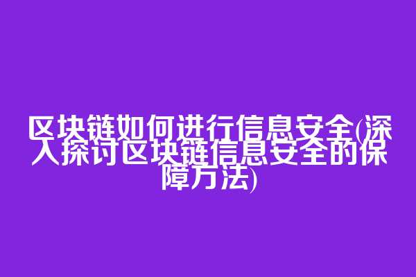 区块链如何进行信息安全(深入探讨区块链信息安全的保障方法)