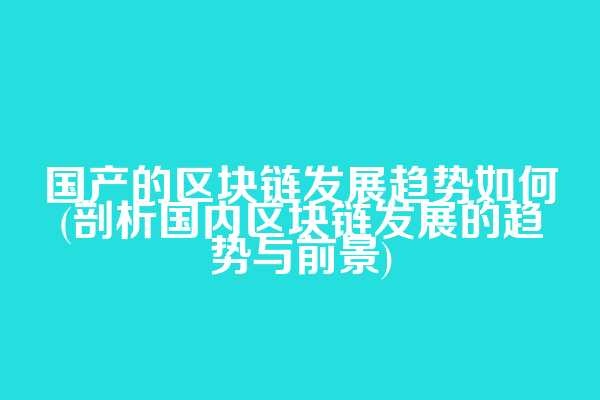 国产的区块链发展趋势如何(剖析国内区块链发展的趋势与前景)  第1张