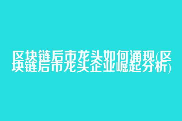 区块链后市龙头如何涌现(区块链后市龙头企业崛起分析)  第1张
