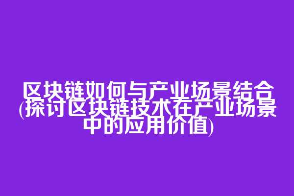 区块链如何与产业场景结合(探讨区块链技术在产业场景中的应用价值)