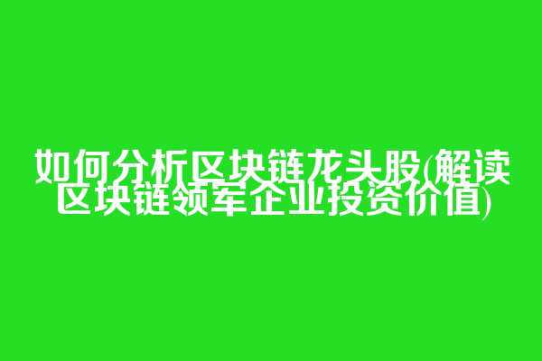 如何分析区块链龙头股(解读区块链领军企业投资价值)