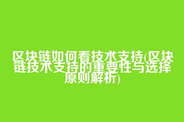 区块链如何看技术支持(区块链技术支持的重要性与选择原则解析)