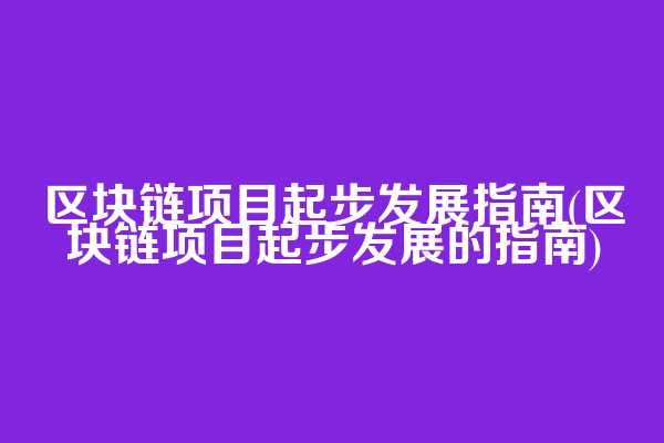 区块链项目起步发展指南(区块链项目起步发展的指南)