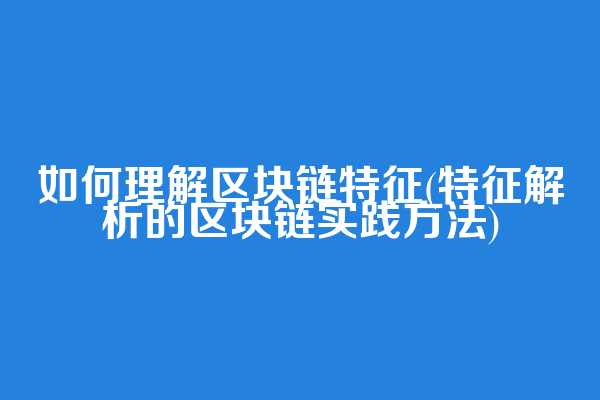 如何理解区块链特征(特征解析的区块链实践方法)  第1张