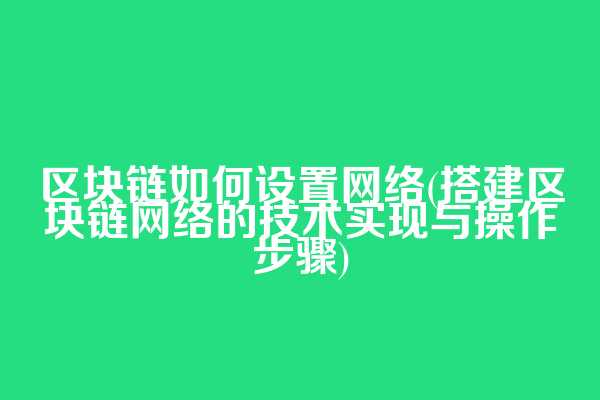 区块链如何设置网络(搭建区块链网络的技术实现与操作步骤)