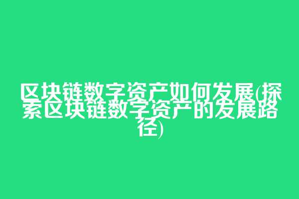 区块链数字资产如何发展(探索区块链数字资产的发展路径)