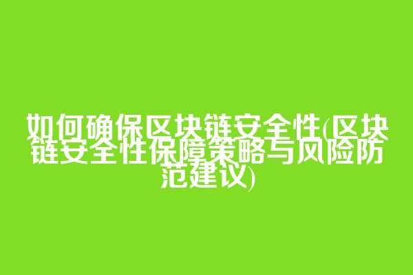如何确保区块链安全性(区块链安全性保障策略与风险防范建议)