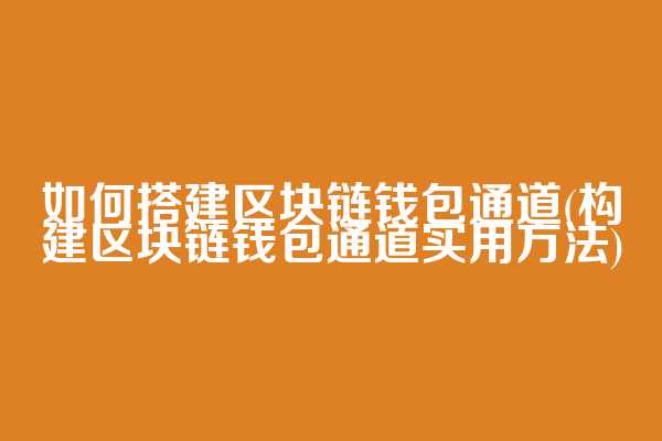 如何搭建区块链钱包通道(构建区块链钱包通道实用方法)