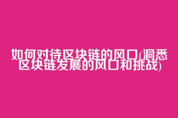 如何对待区块链的风口(洞悉区块链发展的风口和挑战)