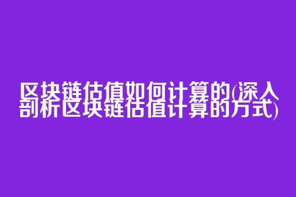 区块链估值如何计算的(深入剖析区块链估值计算的方式)