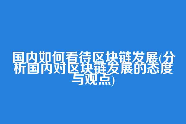 国内如何看待区块链发展(分析国内对区块链发展的态度与观点)