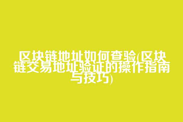 区块链地址如何查验(区块链交易地址验证的操作指南与技巧)