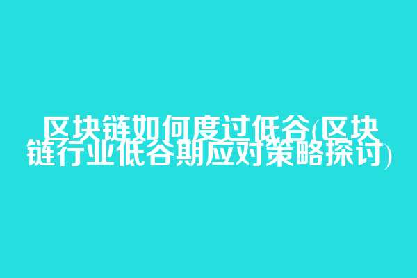 区块链如何度过低谷(区块链行业低谷期应对策略探讨)