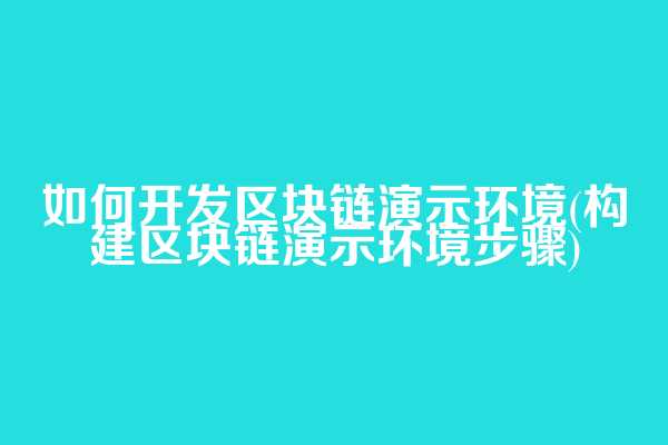 如何开发区块链演示环境(构建区块链演示环境步骤)