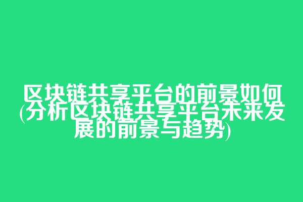 区块链共享平台的前景如何(分析区块链共享平台未来发展的前景与趋势)