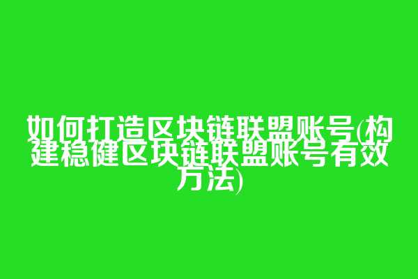 如何打造区块链联盟账号(构建稳健区块链联盟账号有效方法)