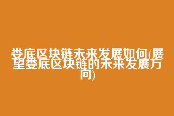 娄底区块链未来发展如何(展望娄底区块链的未来发展方向)
