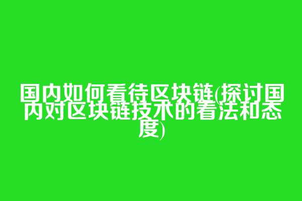 国内如何看待区块链(探讨国内对区块链技术的看法和态度)  第1张