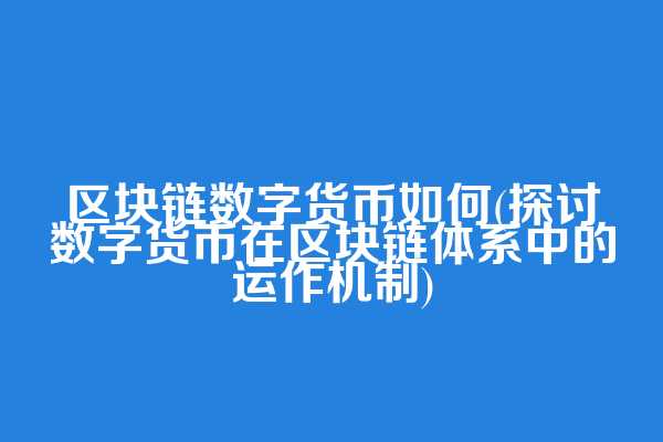区块链数字货币如何(探讨数字货币在区块链体系中的运作机制)